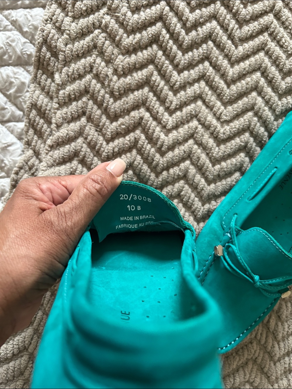 Saks Fifth Avenue Teal Suede Moccasin Loafers - Picture 8 of 8